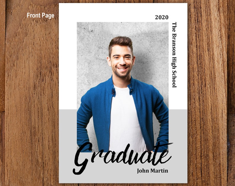 Graduation Announcement Guys Graduation Invitation Template Etsy