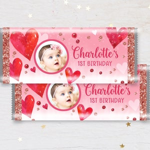 Valentine's day chocolate wrapper  Birthday favor  EDITABLE  Download  Bir104