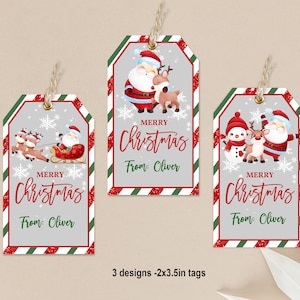 Santa Geschenkanhänger Weihnachten Geschenkanhänger Rentier Geschenk Etikett Geschenke für Kinder Klassenzimmer Geschenkanhänger Schule Digital Bearbeitbar Druckbar Download Cht20