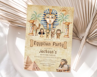 Kids Birthday Invitation: Ancient Egypt Adventure - Editable Design Bir531