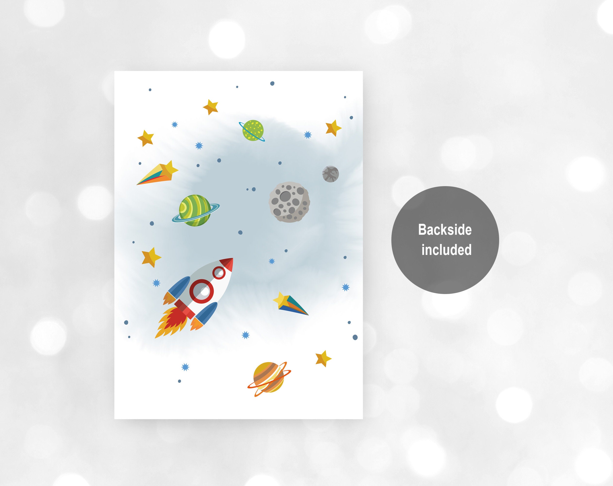 Cute Astronaut In Rocket Ship Flying Through Space With Stars Clipart