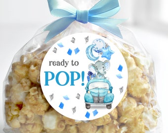 Elephant Drive by Ready to pop Sticker  Drive by Baby Shower favor sticker, tag  Download  Db1