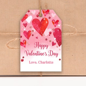 Valentinstag Tag Valentinstag Gunst Tag Bearbeitbarer Geschenk Favor Tag Download Val1
