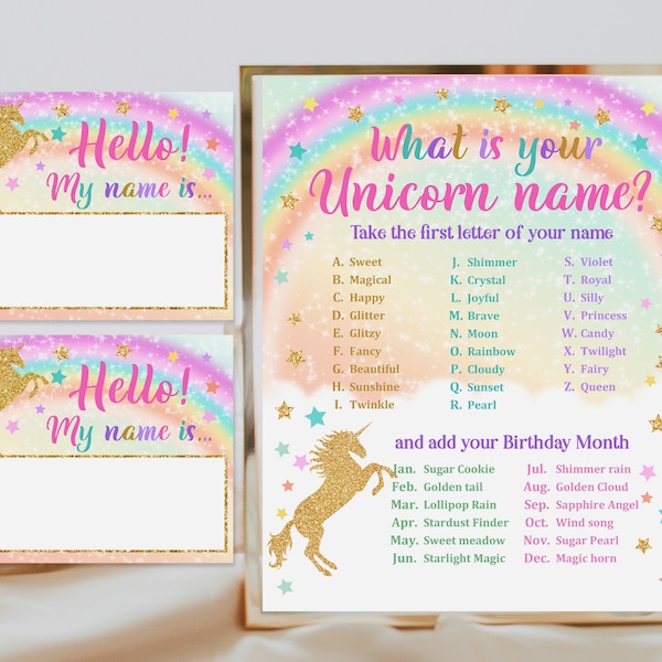 Unicorn Name Sign - Etsy