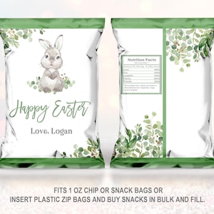 Sac lapin de Pâques décorations de fête lapin de Pâques faveur verdure garçon Merci sac cadeau en téléchargement numérique modifiable imprimable Ea5