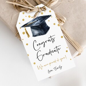 Étiquettes de cadeau de remise des diplômes, modifiable