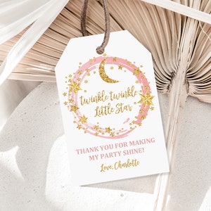 Twinkle Twinkle Birthday Tag Gunst Geburtstagstag Download EDITIERBAR Bir163