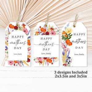Bewerkbare Moederdagcadeaukaartjes 3 stijlen Moederdag lente bloemen moederkaartjes Afdrukbaar cadeaukaartje Happy Mother's Day 2 maten Digital Mot5