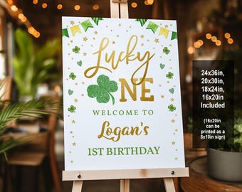 St. Patrick's Day Birthday Sign - Editable Shamrock Welcome Poster SpI3