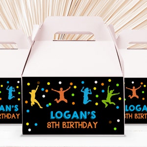 Étiquette de fête Jump Gable Box Trampoline Jump Étiquettes Jump Gable Box Sticker cadeau décoration imprimable à télécharger Bir65