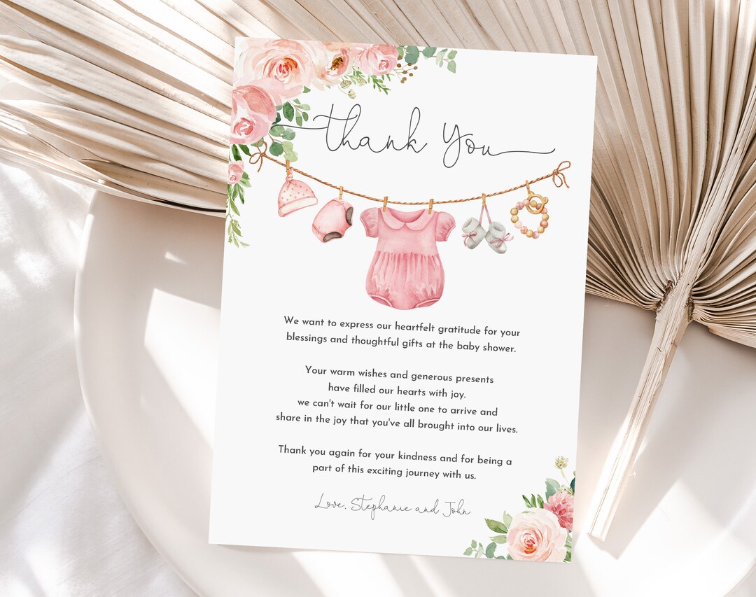 Personal Moments Personalised Photo Thank You Cards – 10 Pack – Baby Pink/Blue – Birthday Christening