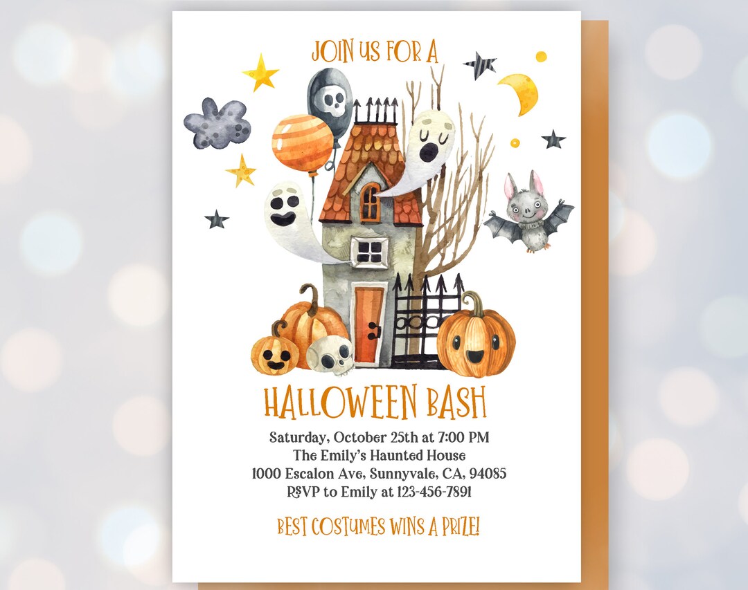 WhatSign Halloween-Einladungskarten – 12 Stück Mit Umschlägen, 12,7x17,8 Cm, Gruseliges Kürbis-Design, Für Kinder- & Erwachsenenpartys