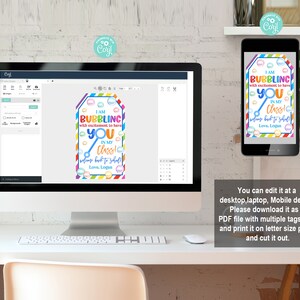 Bubbling With Excitement to Have You Gift Tag Back to School First Day ...