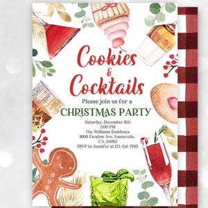 Cookies & Cocktails Holiday Party Invitation Christmas Party Invite Editable Work Party Adult Xmas Party Printable Download Chr22