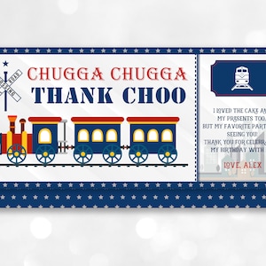 Tarjeta de agradecimiento por el billete de tren gracias EDITABLE Descargar Bir137