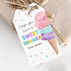 Haben Sie einen süßen Sommer Anhänger Ende des Schuljahres Geschenke für Studenten Lehrer Sommer Geschenkanhänger Kinder Klassenzimmer Leckerei Anhänger Partygeschenke zum Ausdrucken Est50