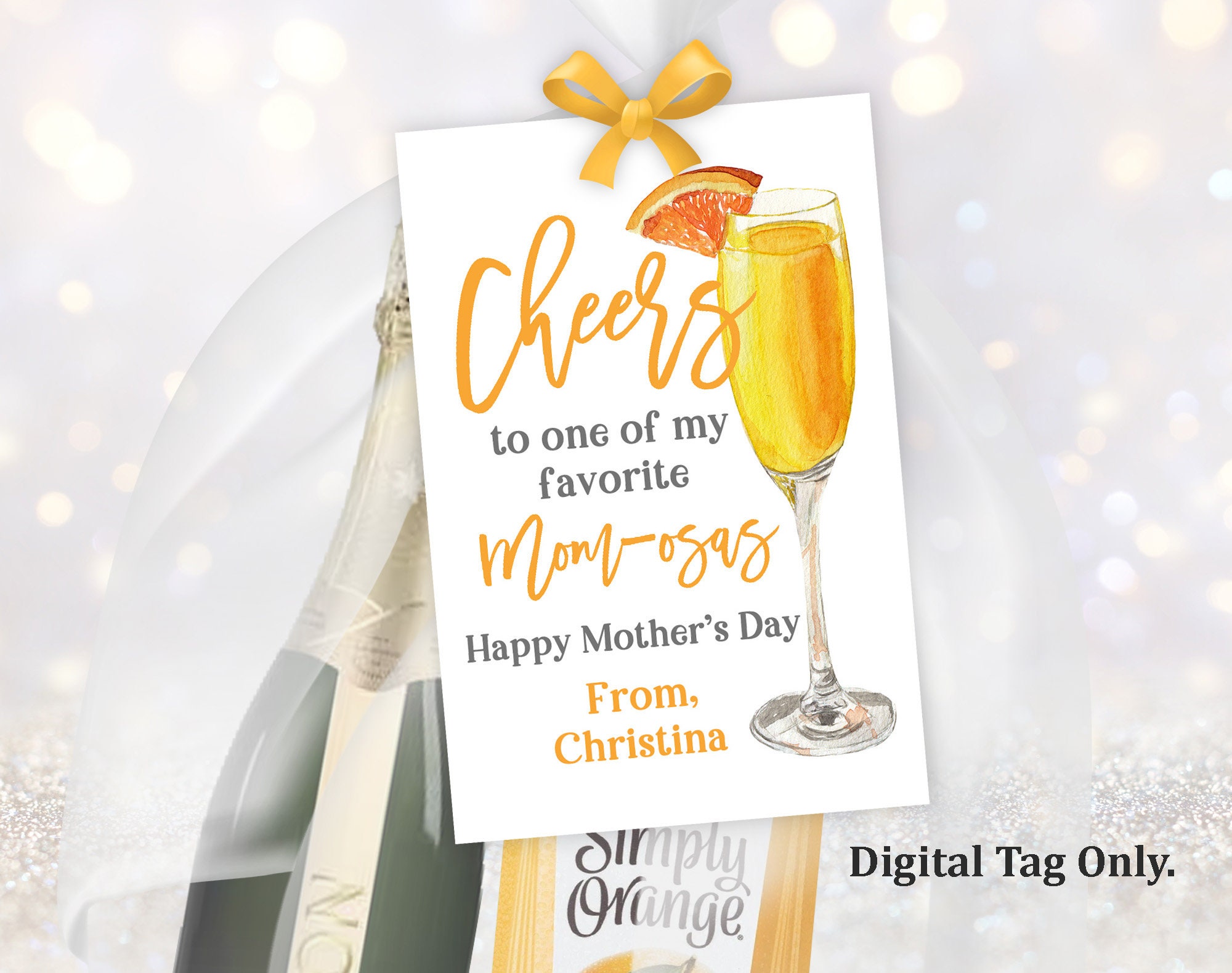 lettergreep Classificeren chatten Cheers to My Favorite Mom-osas Tag Mother's Day Tag - Etsy