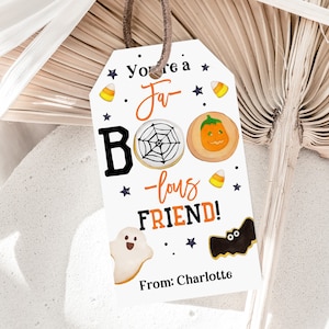 Halloween gift Tag FaBoolous friend favor tag Kids thank you Tag School Classroom label Cookie tag Editable Digital Download Printable Hat19