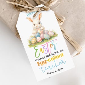 Easter Gift Tag Teacher Favor Tags Easter Egg-Cellent Teacher Editable Tag Spring Tag Teacher appreciation Printable Treat Bag Tag Eat23