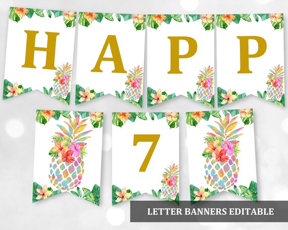 Hawaiian Party Letter Banner Hawaiian Party Letter Banner
