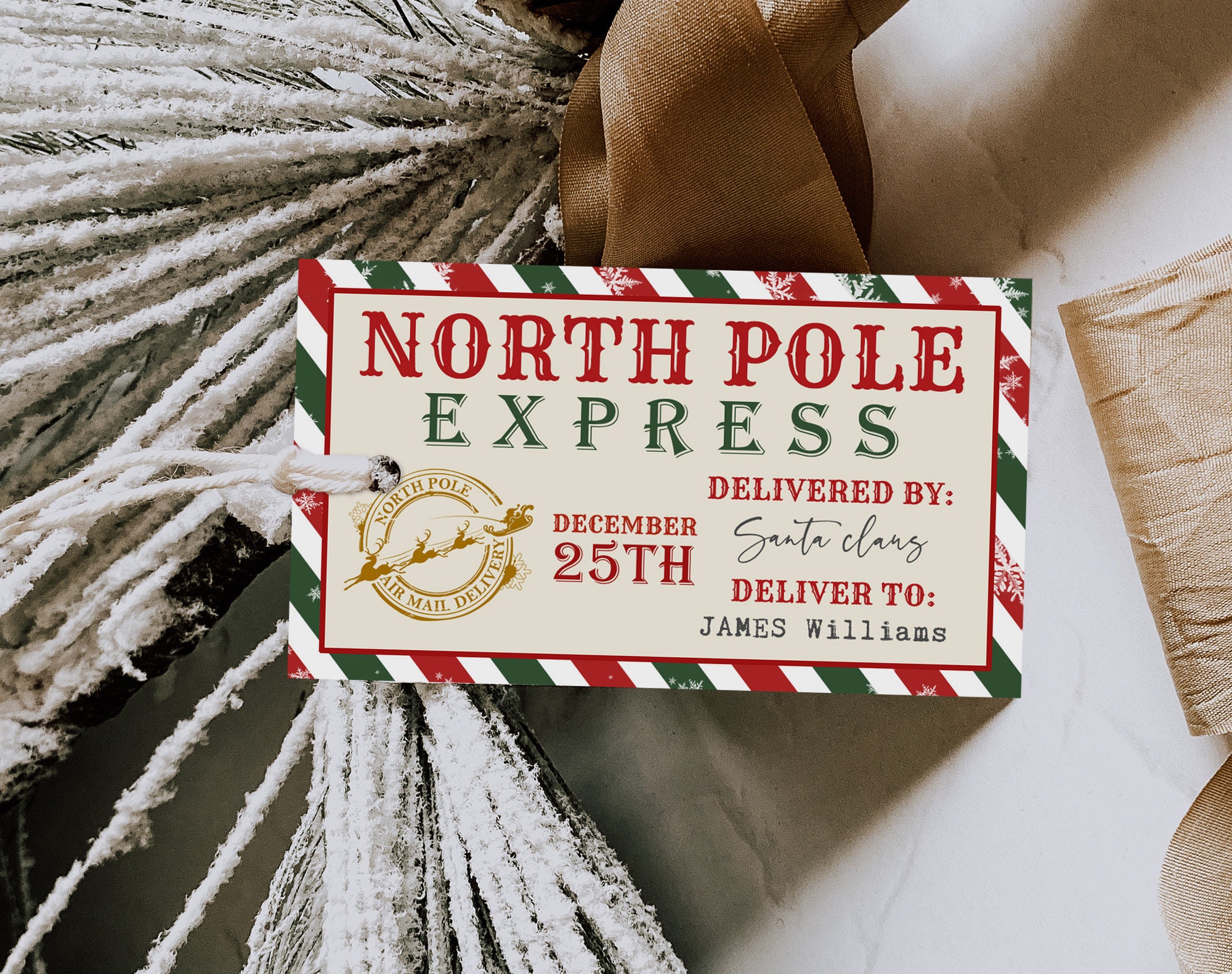 North Pole Delivery: Free Printable Santa Gift Tags - Overstuffed Life