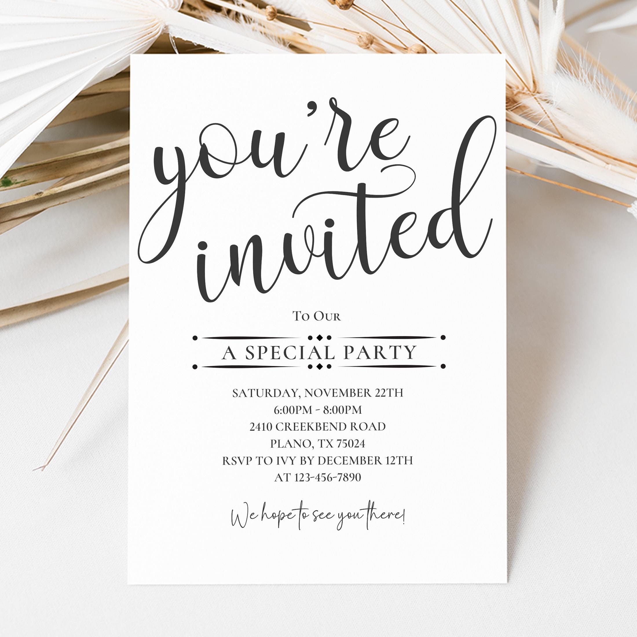 You're Invited Invitation Editable Business Template Special Event