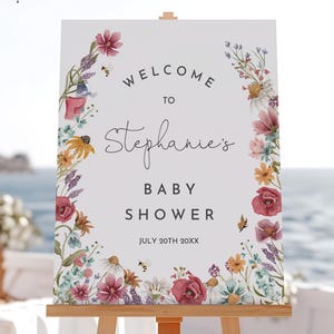 Wildflower Baby Shower Welcome Sign: Boho Floral Decor (Digital Download)