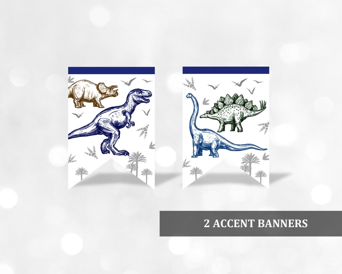 Dinosaur Birthday Banner/ Printable Banner/ INSTANT DOWNLOAD/ | Etsy