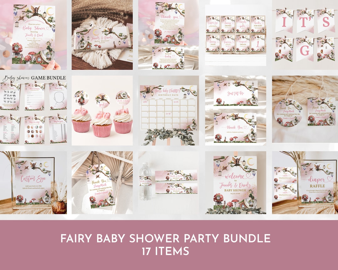 Fairy Baby Shower Bundle Floral Fairy Enchanted Forest Shower Invite Il 1080xN.5702482002 Jt5m
