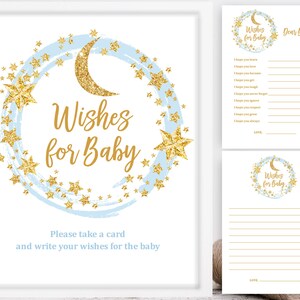 Kaart en bord met babywensen Twinkle twinkle little star babyshower Download Bab15