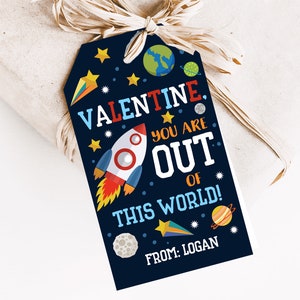 Étiquettes de la Saint-Valentin dans l'espace Étiquette de l'espace Vous êtes hors de ce monde Étiquette pour cadeau de la Saint-Valentin pour l'école et la salle de classe pour enfants, édition imprimable, téléchargement Vat43