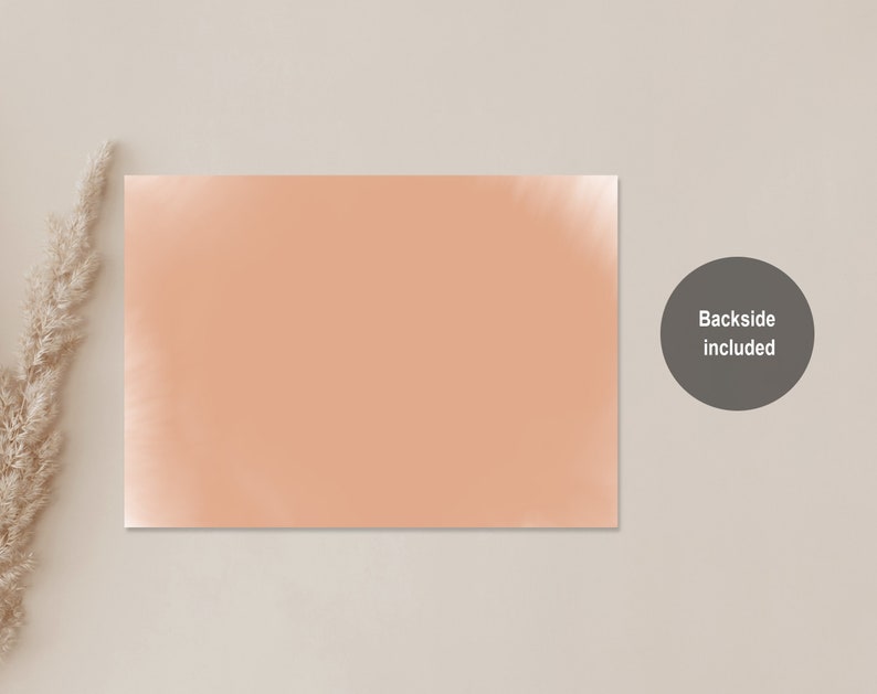 May include: A peach-colored card with a smooth, slightly textured surface. The card is blank and ready for writing. Backside included.