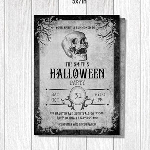 Invitación de Halloween para Adultos Fiesta de Halloween Descargar 100% EDITABLE Invitaciones de Halloween Espeluznantes Invitaciones de Halloween de Calavera