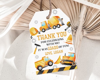 Construction Birthday Tag  Construction Label  Birthday Tag  EDITABLE, Download  Bir208