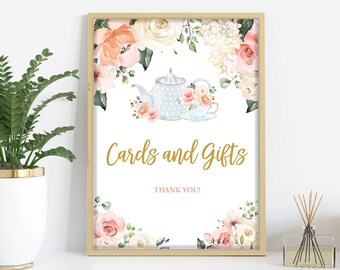 Tea Party Cards and Gifts Sign  Download  100% EDITABLE  Bab33, Bir122