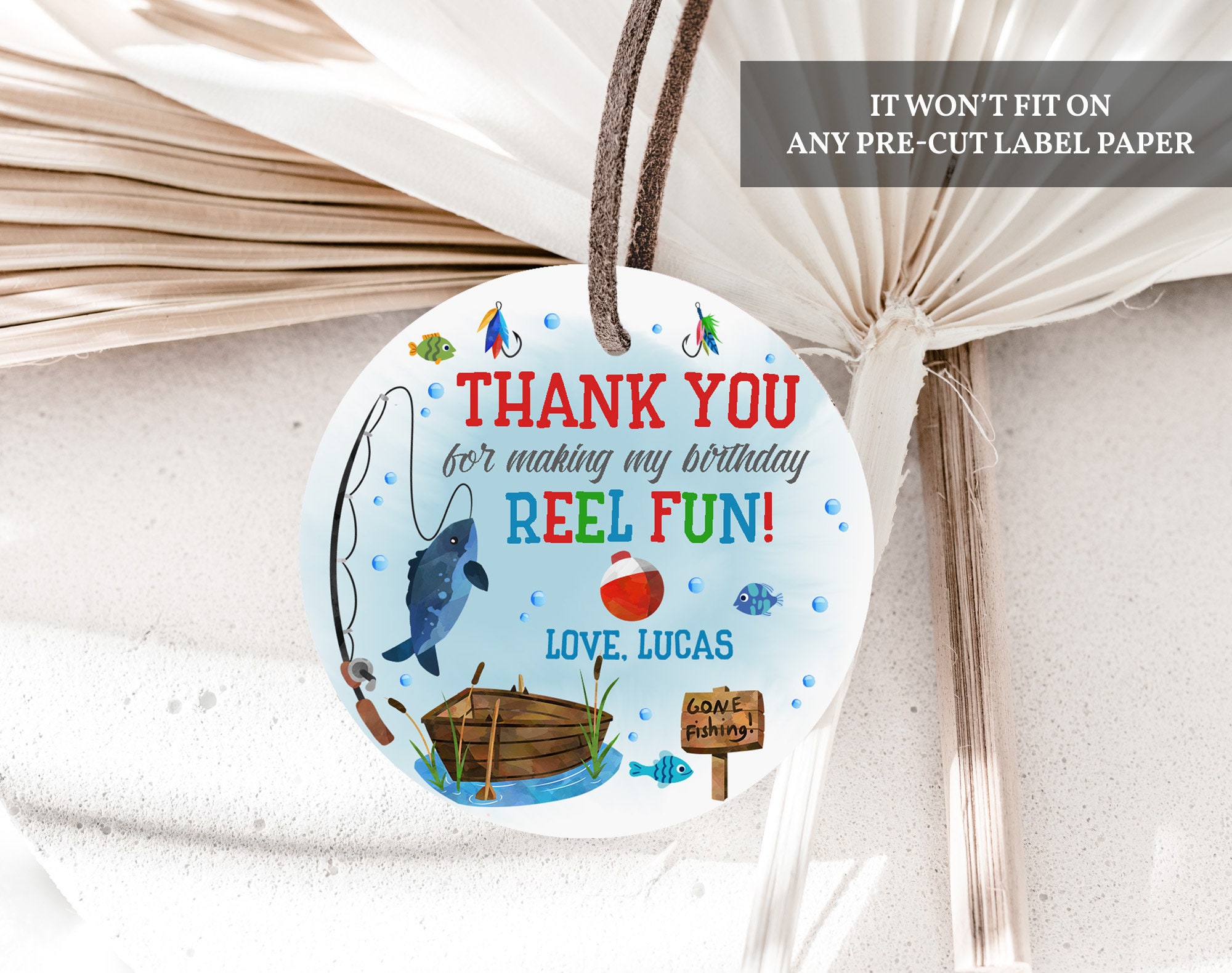 Fishing Favor Tags, Printable Favor Tags, Fishing Birthday Favors, Fishing  Thank You Notes, Fishing Party Decor, The big One, A1