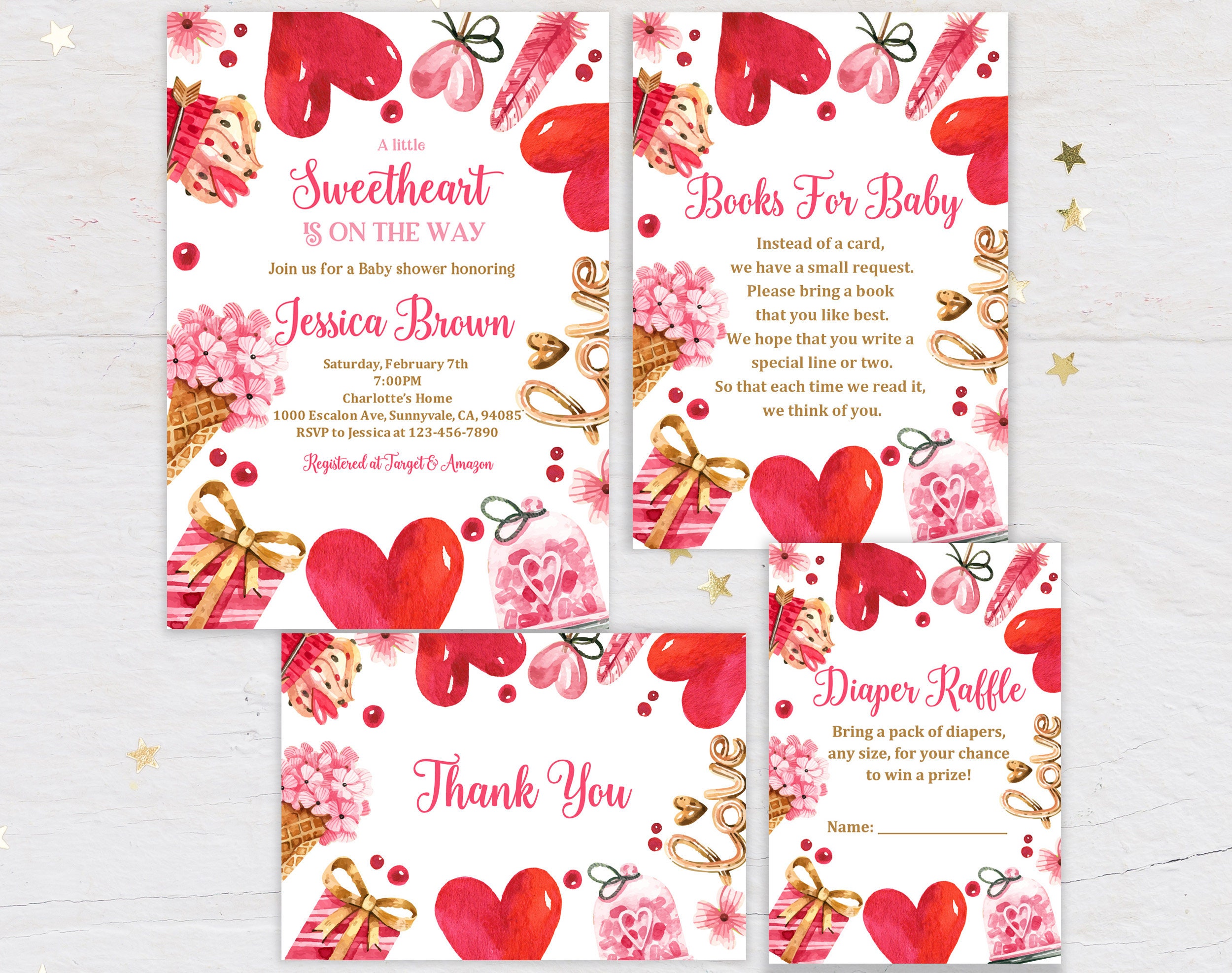 Valentine's Day Baby Shower Invitation Set/ Sweetheart is Etsy UK