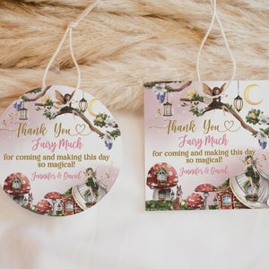 Fee Schmetterling Danke Tag Fee Viel Tag Baby Sprinkle Dusche Geburtstag Runde Quadrat Etikett Teeparty Bearbeitbar Druckbar Download Bab172
