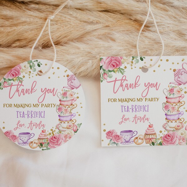 Tea Party Favor Tags Etsy