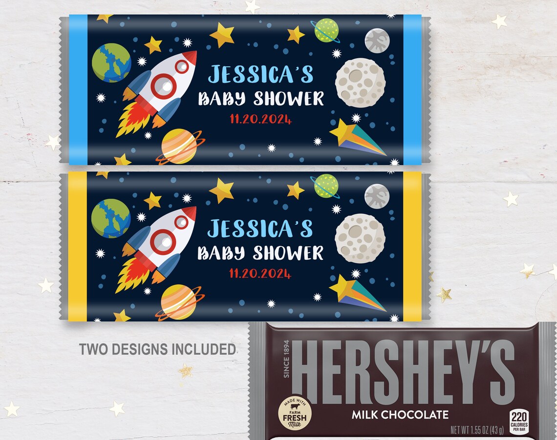 Outer Space Chocolate Wrapper/ Baby Shower Favor/ Space Candy Etsy
