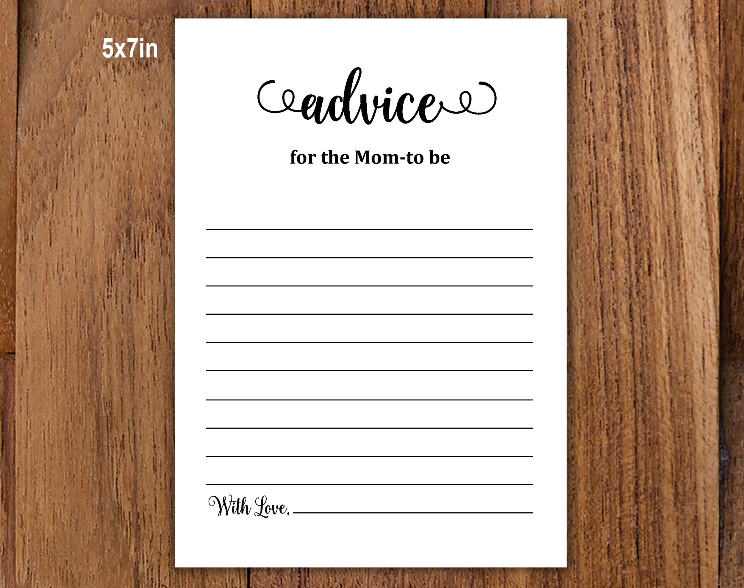 Advice for the Mom to Be Game/ Printable Game/ Suits for Any | Etsy