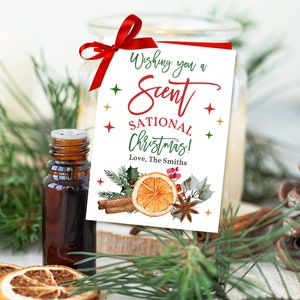 Kerstcadeaulabel Ik wens je een SCENTsational zeeplabel Parfumlabel Feestdag gunst Feestcadeau kaarslabel bewerkbaar afdrukbaar Cht65