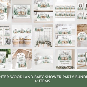 Winter woodland baby shower bundle Baby it's cold outside Forest animals Invite Pack It's cold outside Digital Editable Printable Bab232