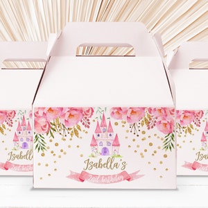 Princess Treat Boxes Gable Box Label Template Princess Party Treat Box Stickers Castle Gift Box Labels Editable Printable Download Prin1