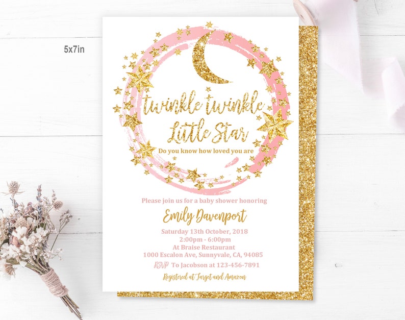 twinkle twinkle little star baby shower invitations etsy