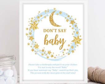 Don't Say Baby Sign  Twinkle Twinkle Little Star baby shower  Download  Bab15