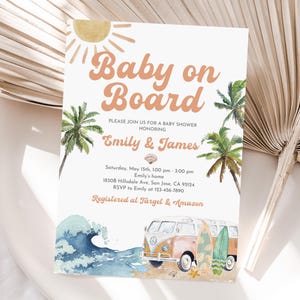 Surf Beach Baby Shower Invitation: Editable Summer Theme (Digital)