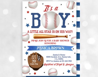 Baseball Baby shower Invitation Sports Invite Swing on Over Baseball Team Party Softball  Boy EDITABLE DOWNLOAD Printable Bab119