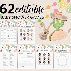 Fiesta Baby Shower Games bundle Taco Bout Baby Game Set Cactus Game Template Mexican Fiesta games Printable Desert Gender Neutral Bab243