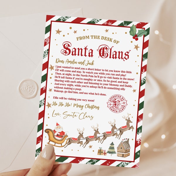 First Time Elf Arrival Letter From Santa Return Letter Christmas Elf I'm Back Welcome Santa Claus Digital Editable Printable Download Ealf2